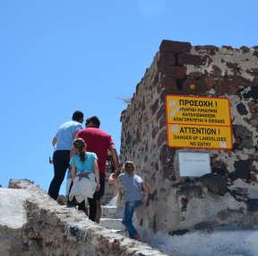 warning signs are optional, Santorini, Greece