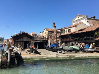 where gondolas are built and repaired, Venice