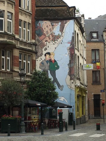 comic strip mural, Brussels